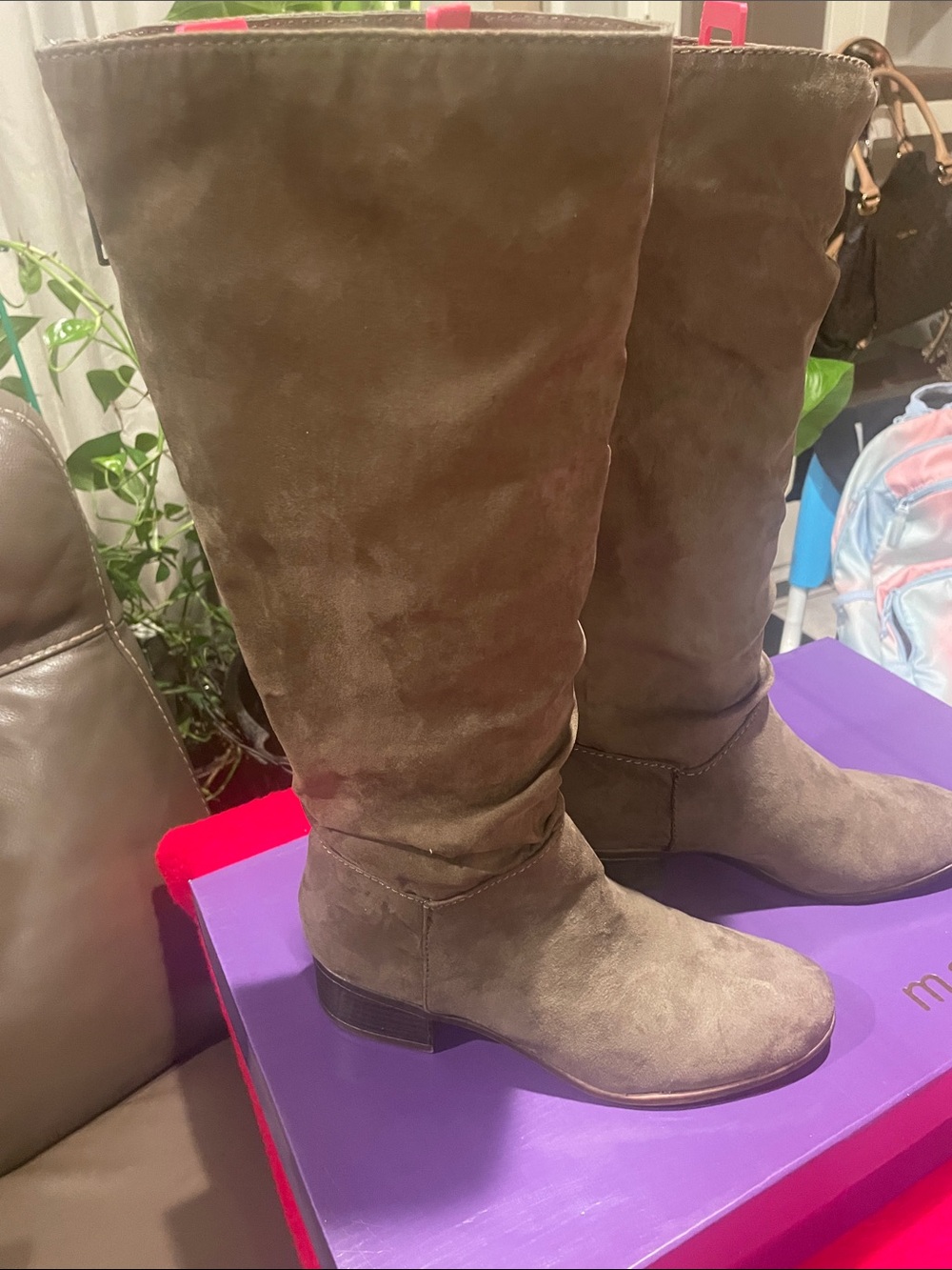 Madden Girl Taupe Suede Over-the-Knee Boots
